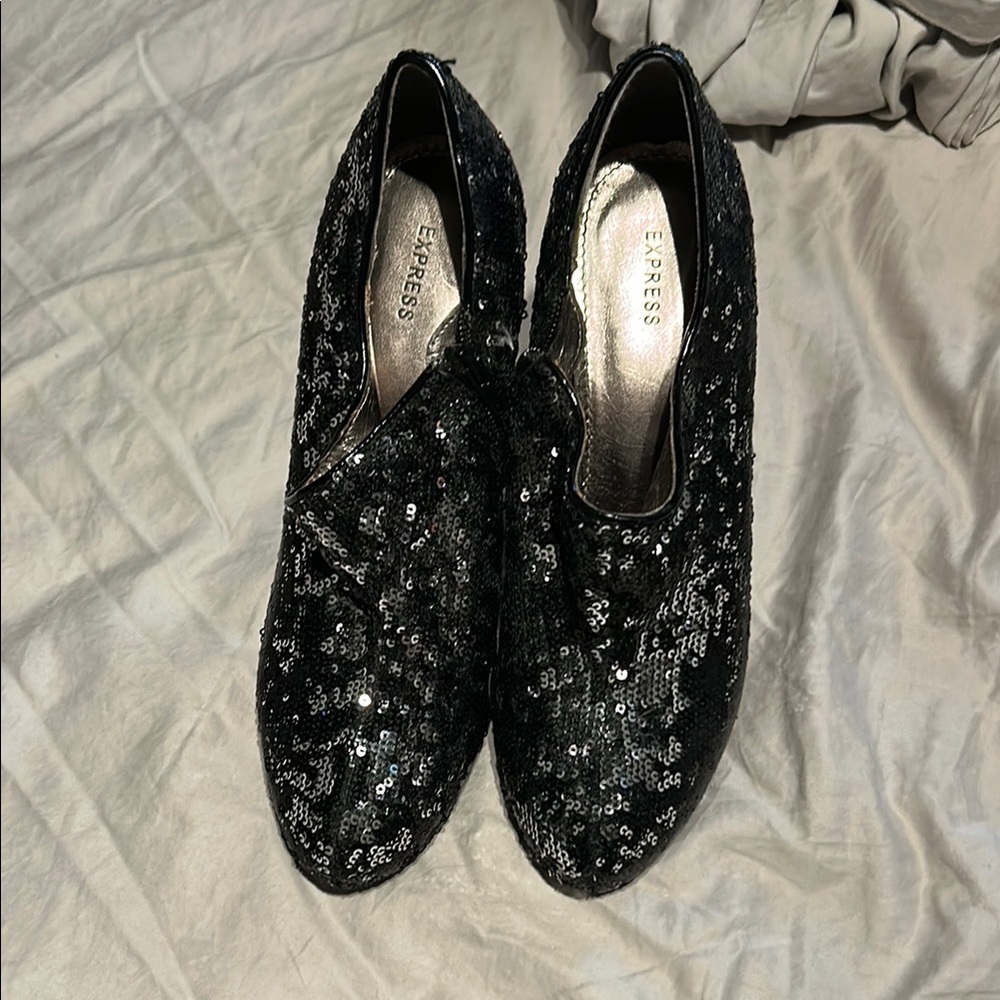 Express Black Cosmic Flats
